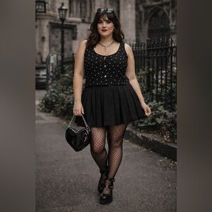 Vintage Dana Buchman Black Polka Dot Sleeveless Blouse Classic Chic | Size 8